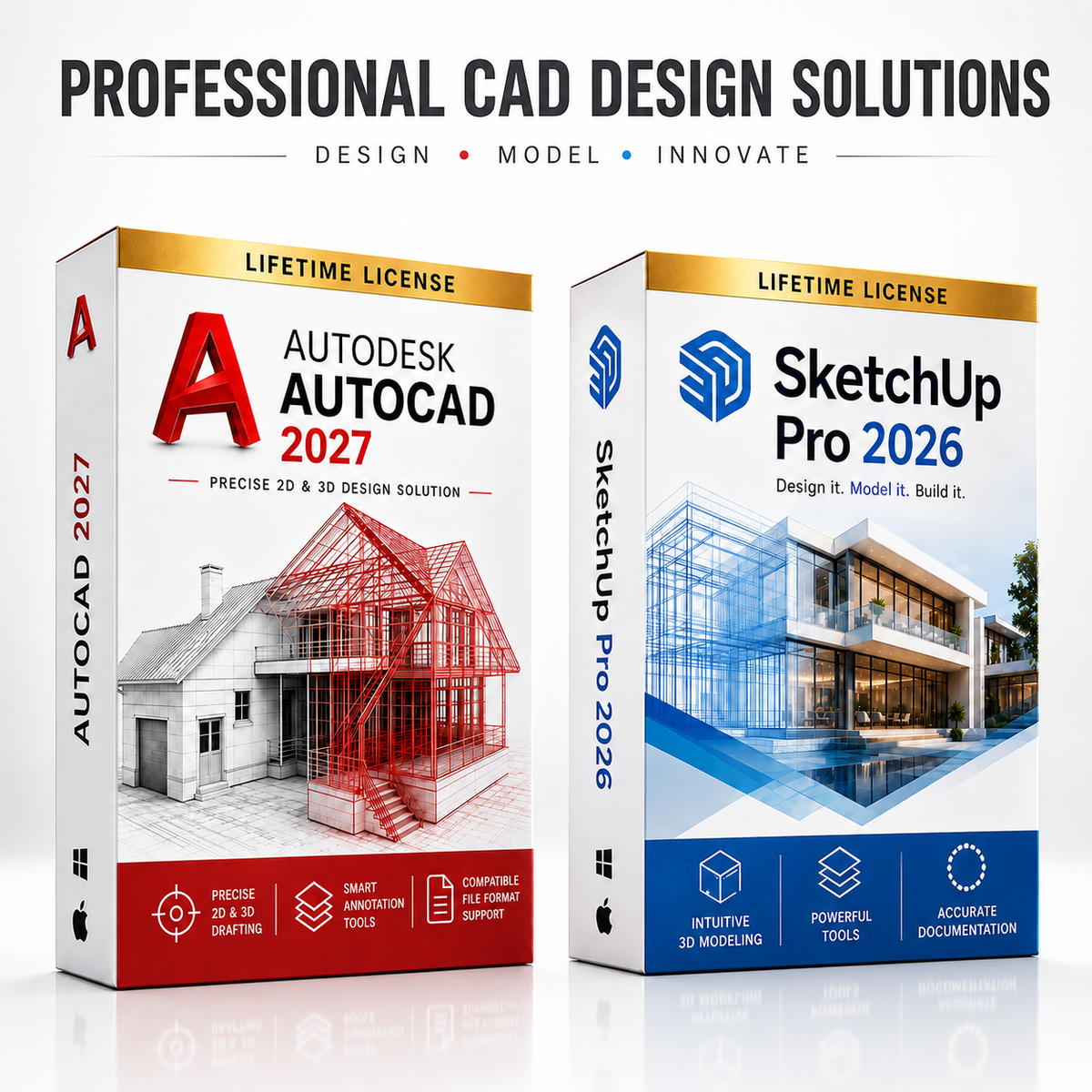 AutoCAD 2027 & SketchUp Pro 2026 Design Pack  | Lifetime Access | Instant Download